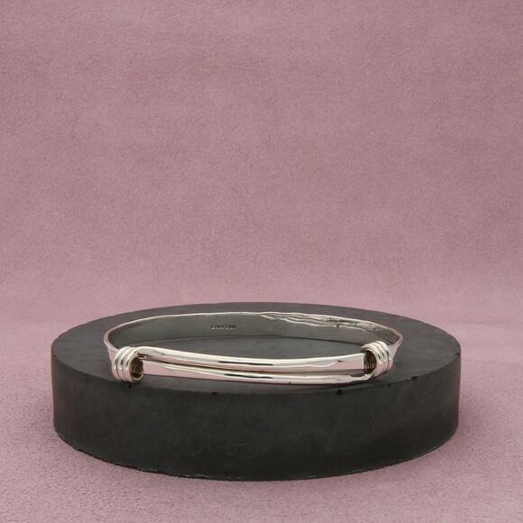 ed levin sterling silver signature adjustable bangle bracelet size 6.75in - Picture 1 of 3